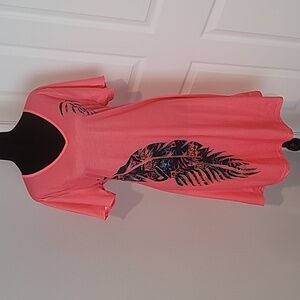 Womens short sleeves orange dress